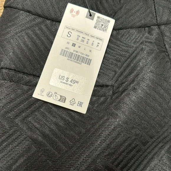 Zara women textured suit straight pants. Small. NWT! - Picture 3 of 6
